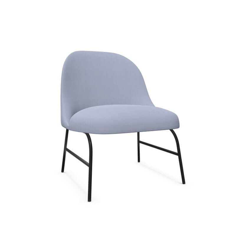 Fauteuil en métal Aleta de Viccarbe, couleur bleu et base noire| Aiure