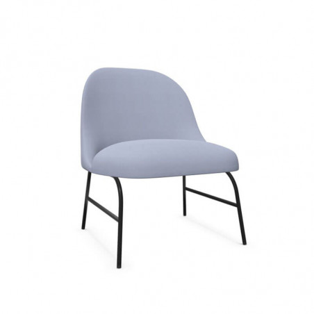 Fauteuil en métal Aleta de Viccarbe, couleur bleu et base noire| Aiure