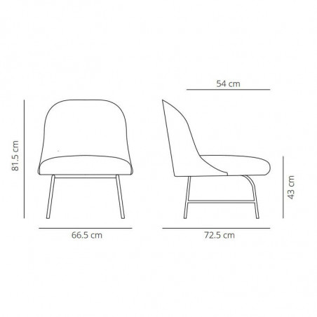 Fauteuil en métal Aleta de Viccarbe dans fiche technique| Aiure