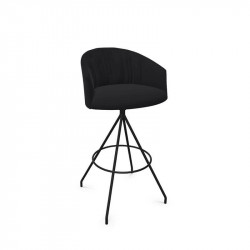 Tabouret de bar design Copa soft de Viccarbe noir, base noire | Aiure