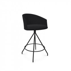 Tabouret design Copa counter de Viccarbe couleur noir, base noire | Aiure