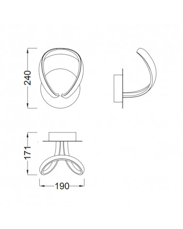 Applique LED KNOT de Mantra détails techniques | Aiure
