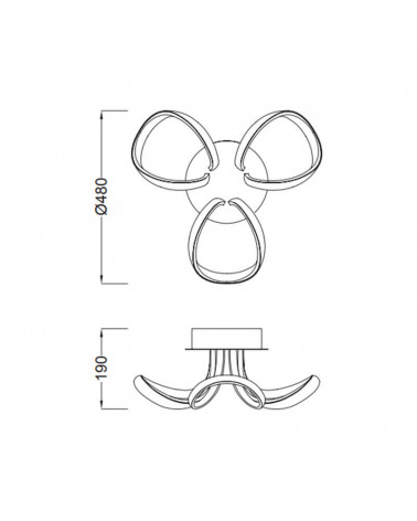 Plafón de techo LED KNOT de Mantra ficha técnica | Aiure