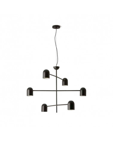Lampe de plafond industriel 6 abat-jour Pipe | Aiure
