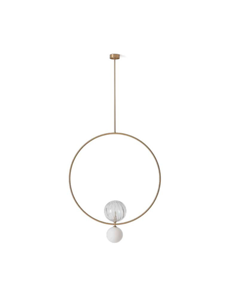 Lámpara de techo de diseño circular Level oro mate | Aiure