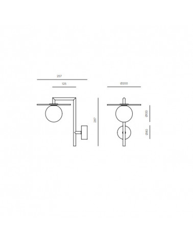 Aplique de pared de diseño Miro detalles técnicos | Aiure