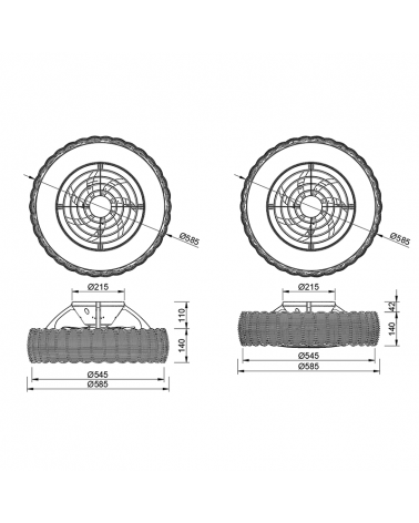 Ventilateur plafon en rotin Kilimanjaro Mini fiche technique | Aiure