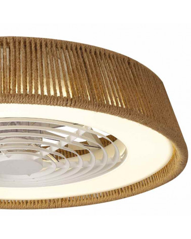 Ventilateur de plafond avec lumière LED Polinesia Natural vue agrandie | Aiure