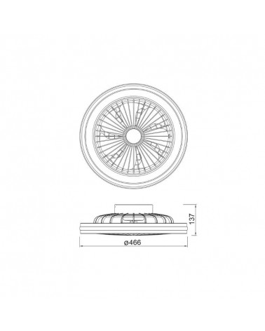 Ventilateur de plafond avec pales cachées RGB détails techniques | Aiure