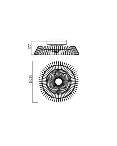 Ventilateur de plafond en bois HIMALAYA Mini détails techniques | Aiure