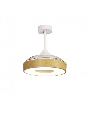 Ventilador plafón LED con aspas abatibles Coin Mini con aspas cerradas | Aiure