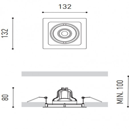 Dimensions du projecteur Twist 10,5W LED d'Arkoslight| Aiure