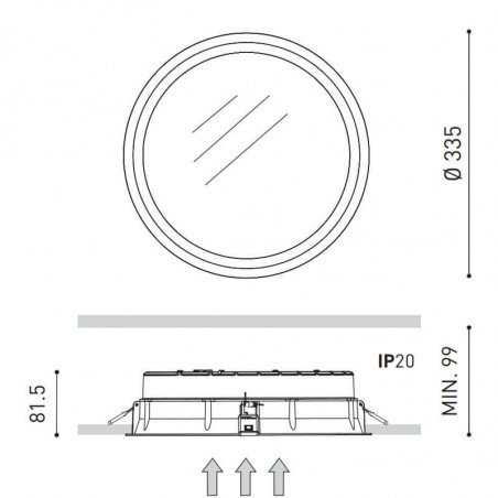 Dimensions Deep Maxi 15W Downlight Arkoslight | Aiure