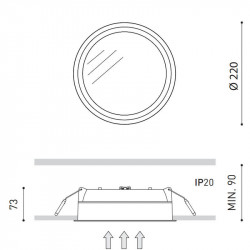 Medidas Downlight LED Deep 15,5W de Arkoslight | Aiure