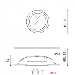 Dimensions de l'Arkoslight Deep Mini Downlight | Aiure