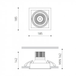 Dimensiones del foco empotrable LED Hubble de Arkoslight | Aiure