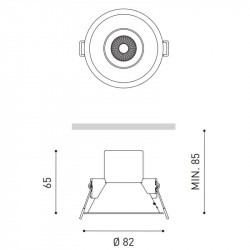 Medidas del Downlight LED Shot Light M de Arkoslight | Aiure