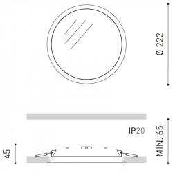 Dimensiones del downlight LED Fox de Arkoslight | Aiure
