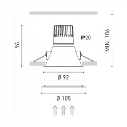 Medidas del downlight Swap L de Arkoslight | Aiure