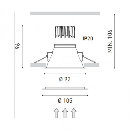 Medidas del downlight Swap L de Arkoslight | Aiure