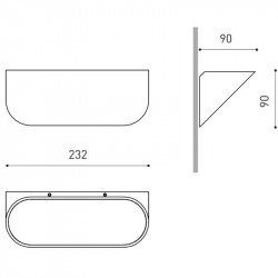 Dimensiones del aplique de pared Lip de Arkoslight | Aiure