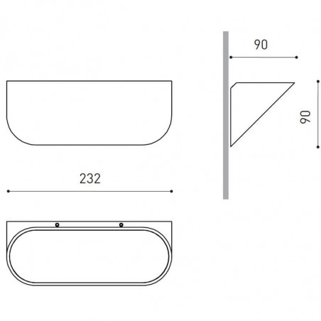 Dimensiones del aplique de pared Lip de Arkoslight | Aiure