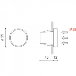 Dimensiones del aplique de pared Led Wall Light Alfa de Arkoslight | Aiure