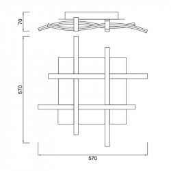 Dimensiones del plafón Nur Forja XL 34W de Mantra | Aiure