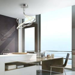 Foto ambiente lámpara de techo Nur plateada 50W de Mantra | Aiure