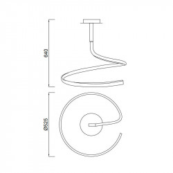 Dimensions de la lampe de table Mantra Nur argent | Aiure