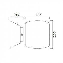 Dimensiones del aplique de pared Asimetric cilíndrico de Mantra | Aiure