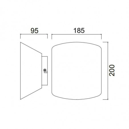 Dimensiones del aplique de pared Asimetric cilíndrico de Mantra | Aiure