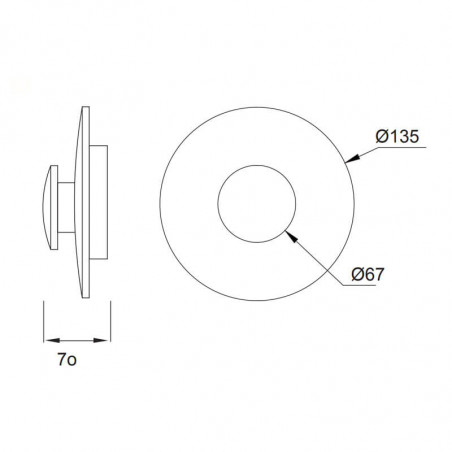 Dimensions de l'applique LED Polar de Mantra | Aiure