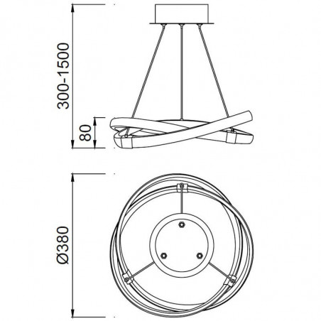 Dimensiones de la lámpara colgante Infinity 30W de Mantra | Aiure
