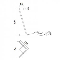 Medidas de la lámpara de sobremesa Vector de Mantra | Aiure