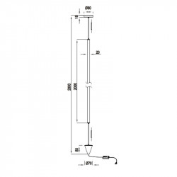 Dimensiones de la lámpara de pie suspendida Vertical de Mantra | Aiure