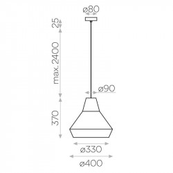 Dimensions de la grande lampe Modena de ACB | Aiure