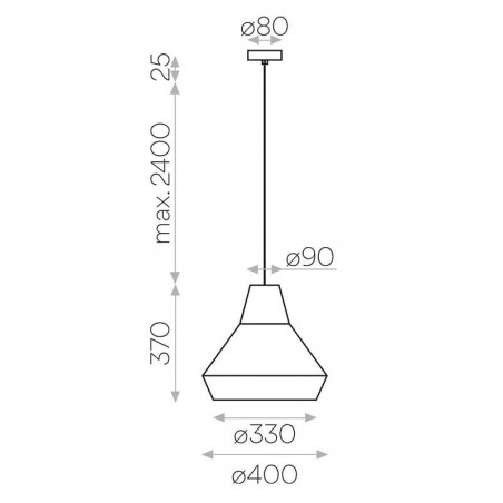 Dimensions de la grande lampe Modena de ACB | Aiure