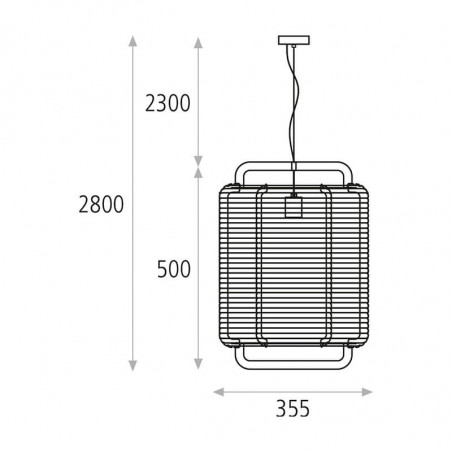 Dimensions de la lampe suspendue Corda M de ACB | Aiure