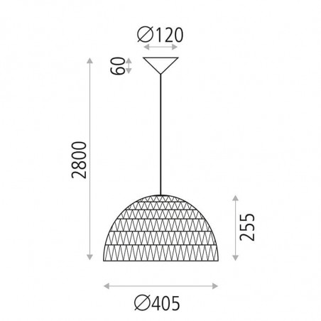 Dimensiones de la lámpara de techo Evens de ACB | Aiure