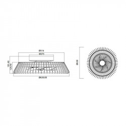 Dimensions du ventilateur de plafond Mantra Himalaya noir | Aiure