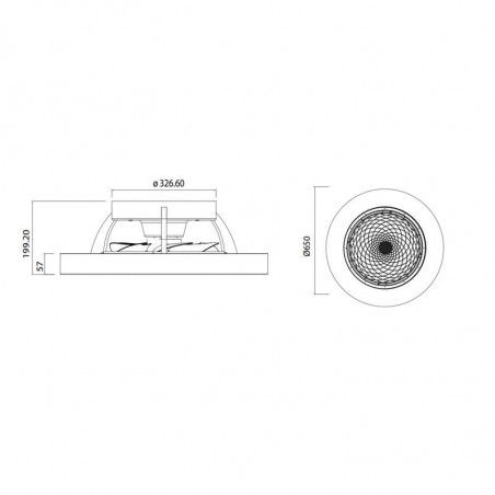 Medidas del ventilador de techo Tibet de Mantra blanco | Aiure