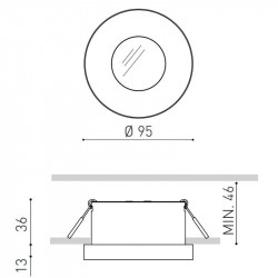 Medidas del Puck Recessed L de Arkoslight | Aiure