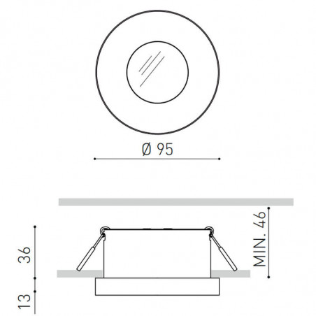 Medidas del Puck Recessed L de Arkoslight | Aiure