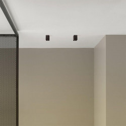 2 plafones LED Black Foster Surface negros de Arkoslight en techo | Aiure