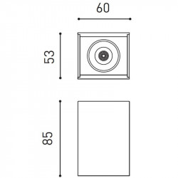 Dimensiones del plafón LED Black Foster Surface 1 de Arkoslight | Aiure