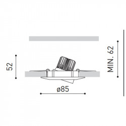 Dimensions du downlight LED Dot Round Tilt | Aiure