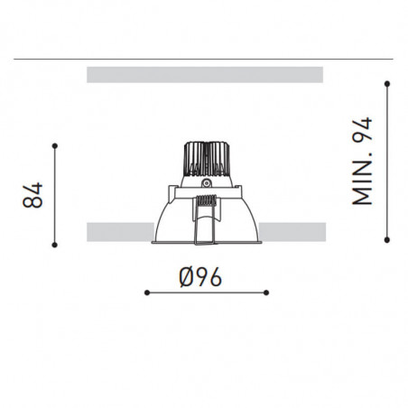 Dessin dimensionnel du downlight Arkoslight Gap | Aiure