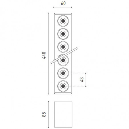 Dimensiones del plafón LED Black Foster Surface 10 de Arkoslight | Aiure