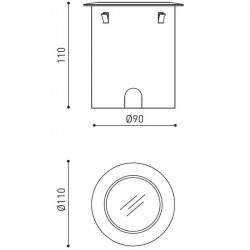 Dimensiones de la baliza Dark M de Arkoslight | Aiure